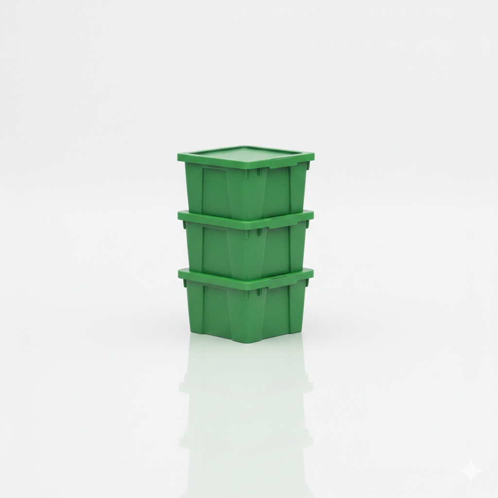 Stackable plastic storage boxes for household and commercial use